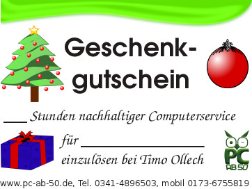 Geschenkgutschein Service-Stunden
